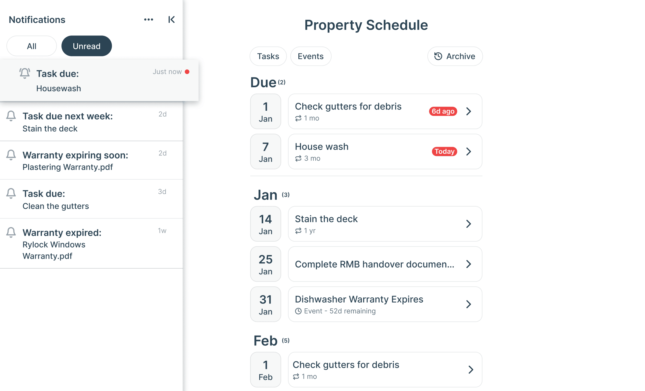 Track Maintenance & Warranty Events